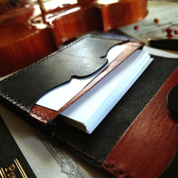 《特集掲載》個性派！【バイオリン】名刺ケース(カード入れ・名刺入れ) 柿渋染め ※袋ラッピング無料 12枚目の画像