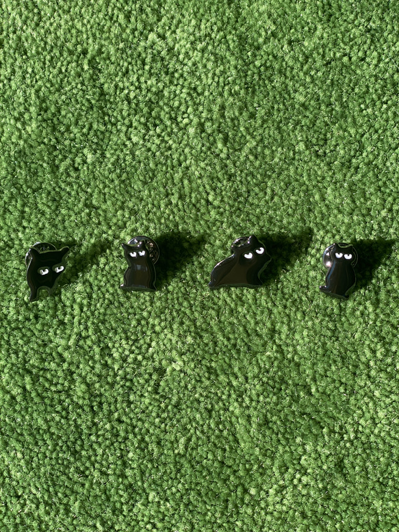 黒猫　ブローチ　ピン　一個 2枚目の画像