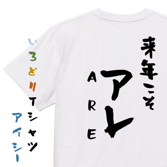 野球系半袖Tシャツ【来年こそアレARE】おもしろTシャツ　ネタTシャツ 1枚目の画像