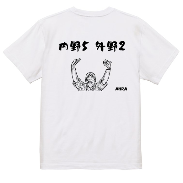 野球系半袖Tシャツ【内野5外野2】おもしろTシャツ　ネタTシャツ 3枚目の画像