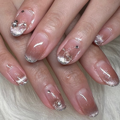 シルバーマグネットネイル 01 うるうる 韓国 クリスマス 冬 成人式 前