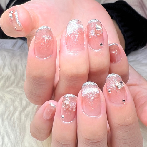 ベージュマグネットネイル 02 うるうる ちゅるん 秋 冬 韓国 ブライダル ベージュマグネットネイル 02 うるうる ちゅるん 秋 冬 韓国