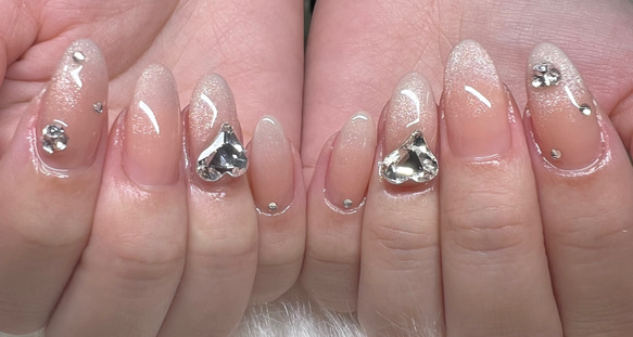 マグネットグラデーション キラキラ 冬ネイル パーツ ハート ワンホン  