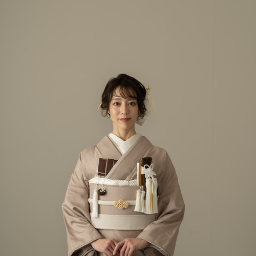 花嫁 ブライダル カフェオレ色 ブラウン系 色掛下小物トータル10点