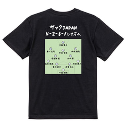 サッカー系半袖Tシャツ【ザックJAPAN4-2-3-1システム】おもしろTシャツ　ネタTシャツ 4枚目の画像