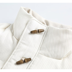 秋冬新品 スタンドカラーショートダウンジャケット レディース 防水 ユニセックス 暖かく ホーンボタンダコート メンズ 14枚目の画像