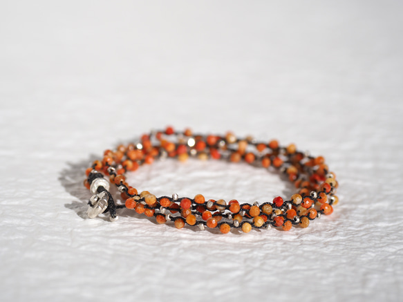 -African･coral- "quadruple" bracelet 2枚目の画像