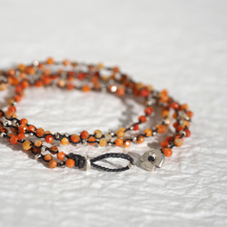 -African･coral- "quadruple" bracelet 4枚目の画像