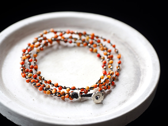 -African･coral- "quadruple" bracelet 1枚目の画像