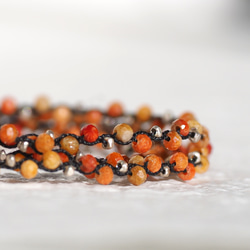 -African･coral- "quadruple" bracelet 3枚目の画像