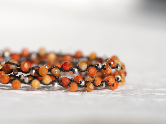 -African･coral- "quadruple" bracelet 3枚目の画像