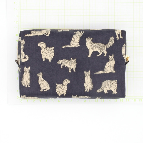 リバティ コスメポーチ 大 ミャオウ 内ポケット付き 化粧ポーチ メイク  