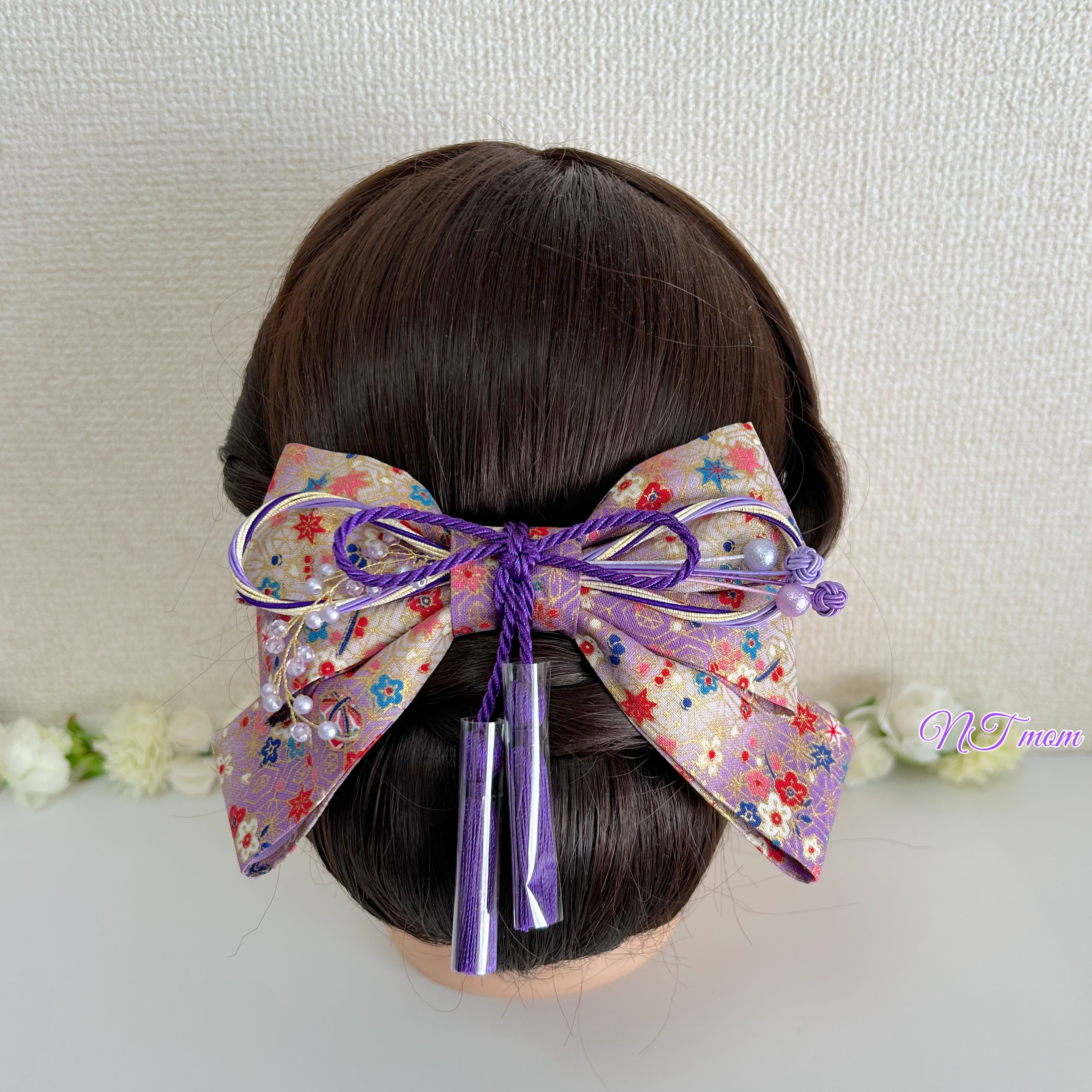 成人式結婚式卒業式・和装リボン・うす紫