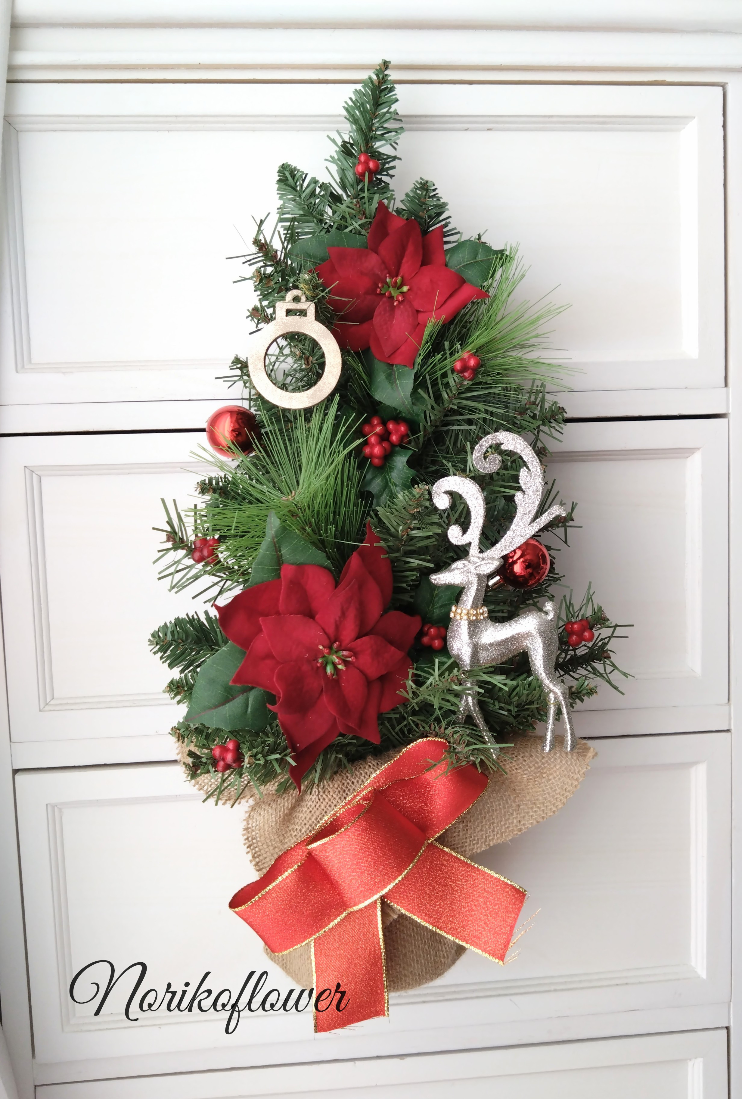 ハンドメイド❣️クリスマスアレンジ❣️サンタ、雪だるま、ツリー