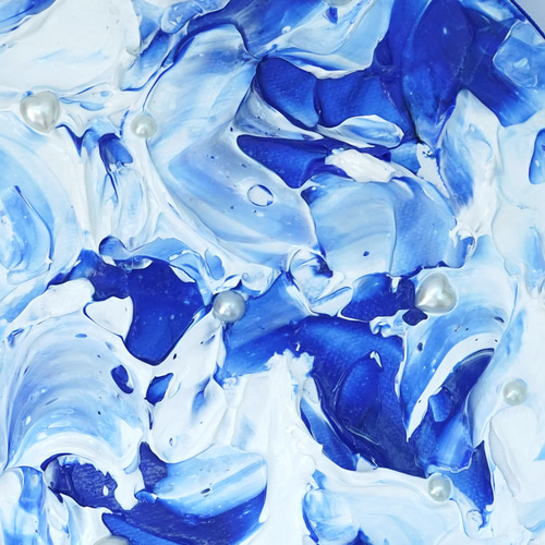 Blue Rose 絵画原画 アクリル画テクスチャーアート - 絵画