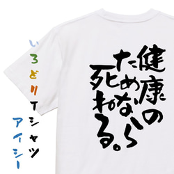 病気系半袖Tシャツ【健康のためなら死ねる。】おもしろTシャツ　ネタTシャツ 1枚目の画像