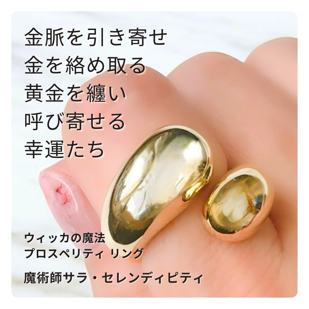 S87 黄金色に輝く幸運を呼び込む 指先から豊かさを取り込む プロスペリティリング 指輪 GOLD ring