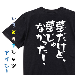 アニメ名言系半袖Tシャツ【夢だけど、夢じゃなかった！】おもしろTシャツ　ネタTシャツ 2枚目の画像