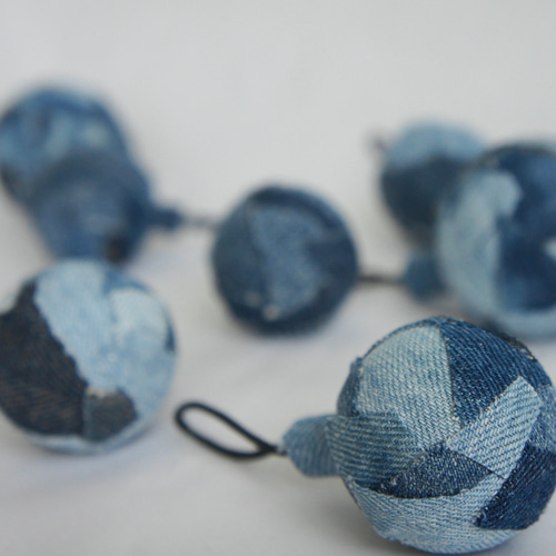 et-45 デニムクリスマスオーナメント 13個set その他インテリア雑貨 C