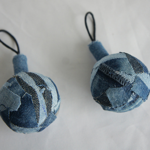 et-45 デニムクリスマスオーナメント 13個set その他インテリア雑貨 C