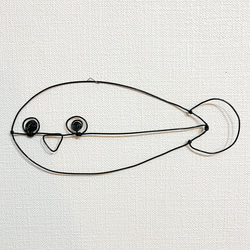 サカバンバスビス　古代魚　ワイヤーアート　平面　壁掛け【受注販売】 5枚目の画像