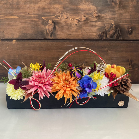 お正月 フラワー アレンジメント アーティフィシャルフラワー 造花