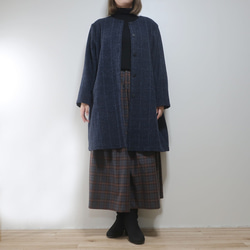 格紋保暖羊毛❣️寬鬆繭型大衣（羊毛/格紋） 第13張的照片