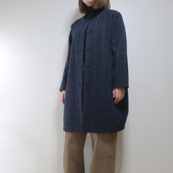 格紋保暖羊毛❣️寬鬆繭型大衣（羊毛/格紋） 第16張的照片