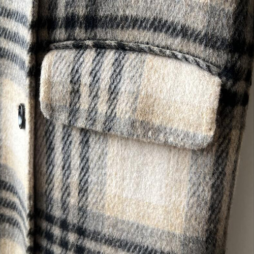 レトロなウールのリバーシブルコート秋冬の新作英国風ロングチェック