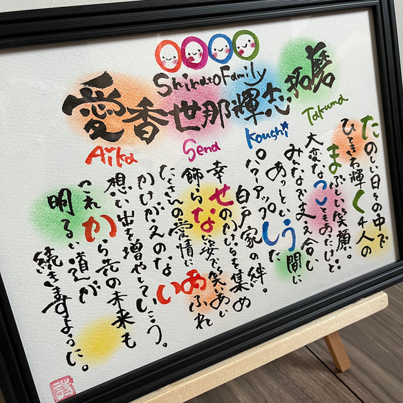 イラストによる「文字絵」のウェルカムボード 出産祝 出生祝 尾鰭堂 イラストによる「文字絵」のウェルカムボード 出産祝 出生祝 尾鰭堂