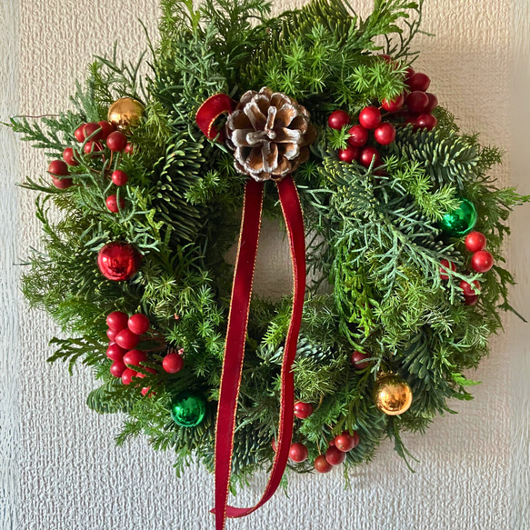 クリスマスリース　モミの木　森の香り　ナチュラル　フレッシュ　シンプル　クリスマス　Mサイズ 8枚目の画像