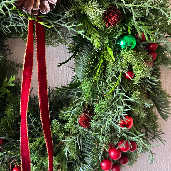 クリスマスリース　モミの木　森の香り　ナチュラル　フレッシュ　シンプル　クリスマス　Mサイズ 3枚目の画像