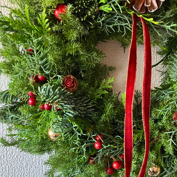 クリスマスリース　モミの木　森の香り　ナチュラル　フレッシュ　シンプル　クリスマス　Mサイズ 5枚目の画像