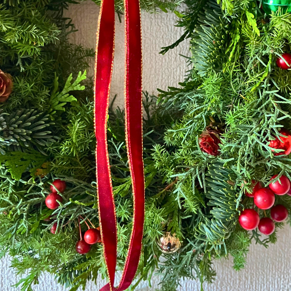 クリスマスリース　モミの木　森の香り　ナチュラル　フレッシュ　シンプル　クリスマス　Mサイズ 4枚目の画像