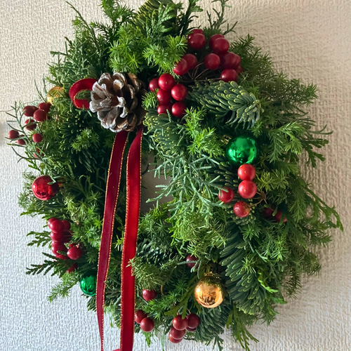 クリスマスリース モミの木 森の香り ナチュラル フレッシュ シンプル