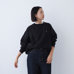 tシャツ 裏起毛ドロップショルダートレーナー レディース Hi5 ドロップショルダースウェット ブラック(裏起毛) スウェット