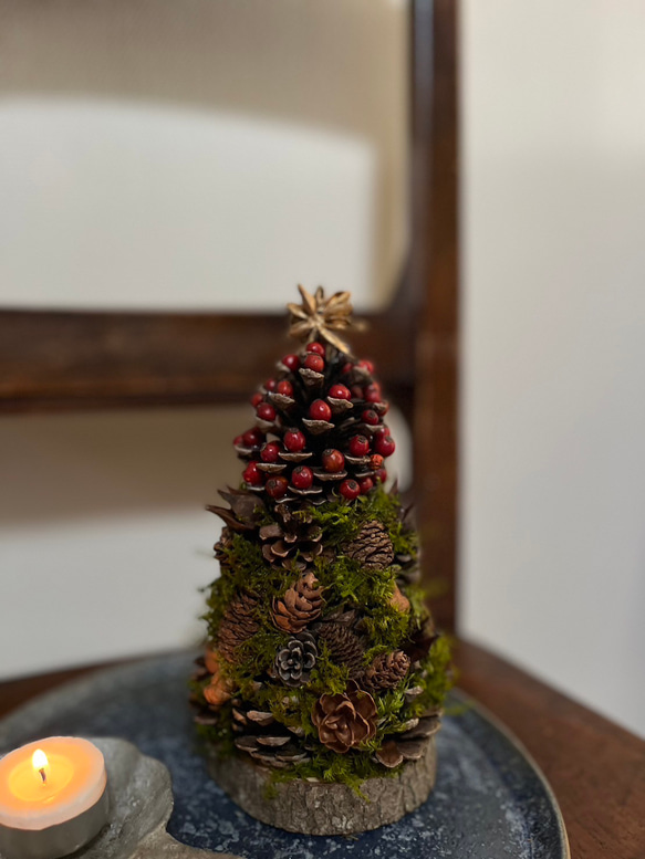 ♦♦受注制作♦♦森のクリスマス  ~松ぼっくりと木の実のクリスマスツリー 6枚目の画像