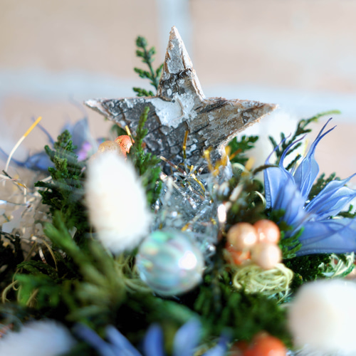 クリスマス・トピアリー25センチ】プリザーブド ドライフラワー ヒバ