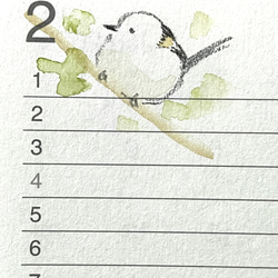 ご予約⭐️2024年　シマエナガの卓上カレンダー（手書き） 6枚目の画像