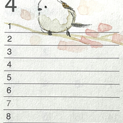 ご予約⭐️2024年　シマエナガの卓上カレンダー（手書き） 10枚目の画像
