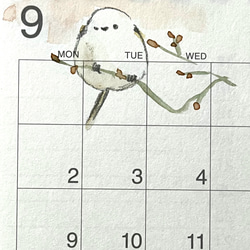 ご予約⭐️2024年　シマエナガの卓上カレンダー（手書き） 17枚目の画像