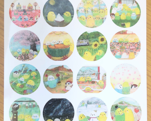 キャンバス油絵　専用　仲良く集まるカラフルかわいいインコたち キャンバス油絵 専用 仲良く集まるカラフルかわいいインコたち