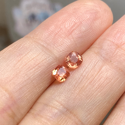 SR59 ペア 宝石質 杏色 ミャンマー産 天然 スピネル ルース 裸石