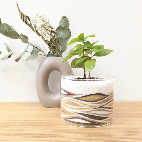 ナチュラル好きのグラスサンドアート 一輪挿し・花瓶・花器 CHISOU