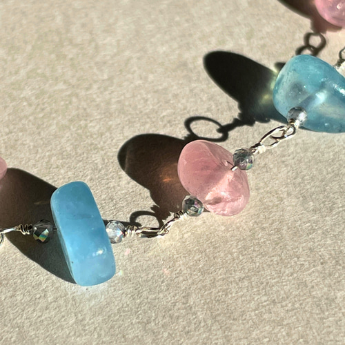 ◇シルバー925◇アクアマリン ローズクォーツ ミスティックトパーズ