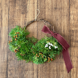 針葉樹のクリスマスフレッシュリース｜ドライフラワーリースになっても