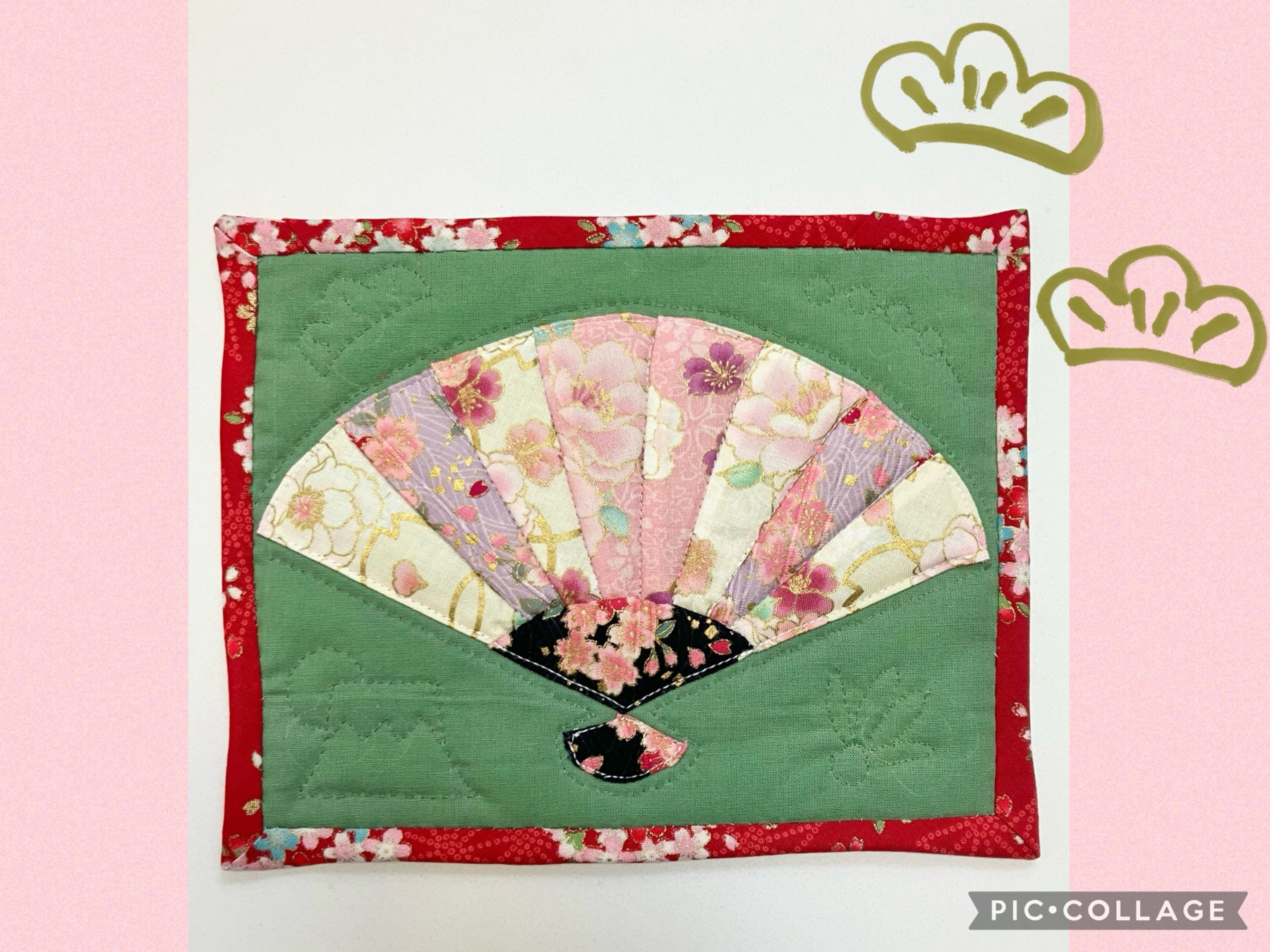 パッチワークマット＊フィードサック&ビンテージ 春よこい