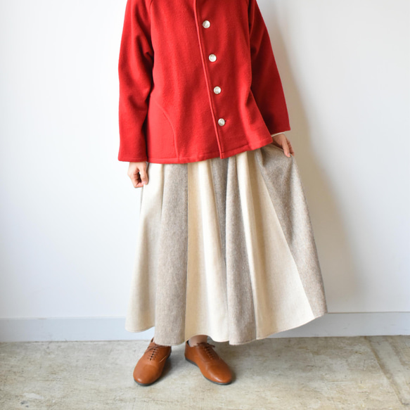 溫暖的羊毛喇叭裙，凸顯女性氣質[SOSK153F] 第1張的照片