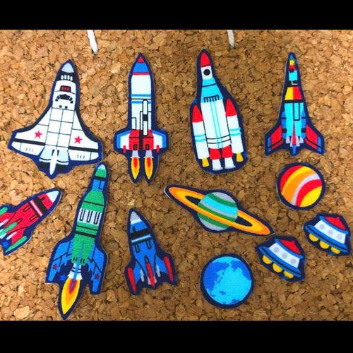 ❁︎かっこいい❁︎ 宇宙 ロケット 惑星 ワッペン 布ワッペン