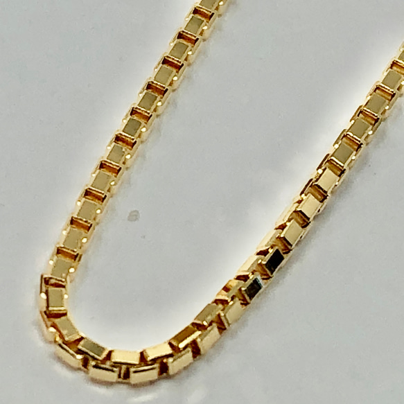 K18YG AU750 18金 ベネチア セミロングネックレス 45cm